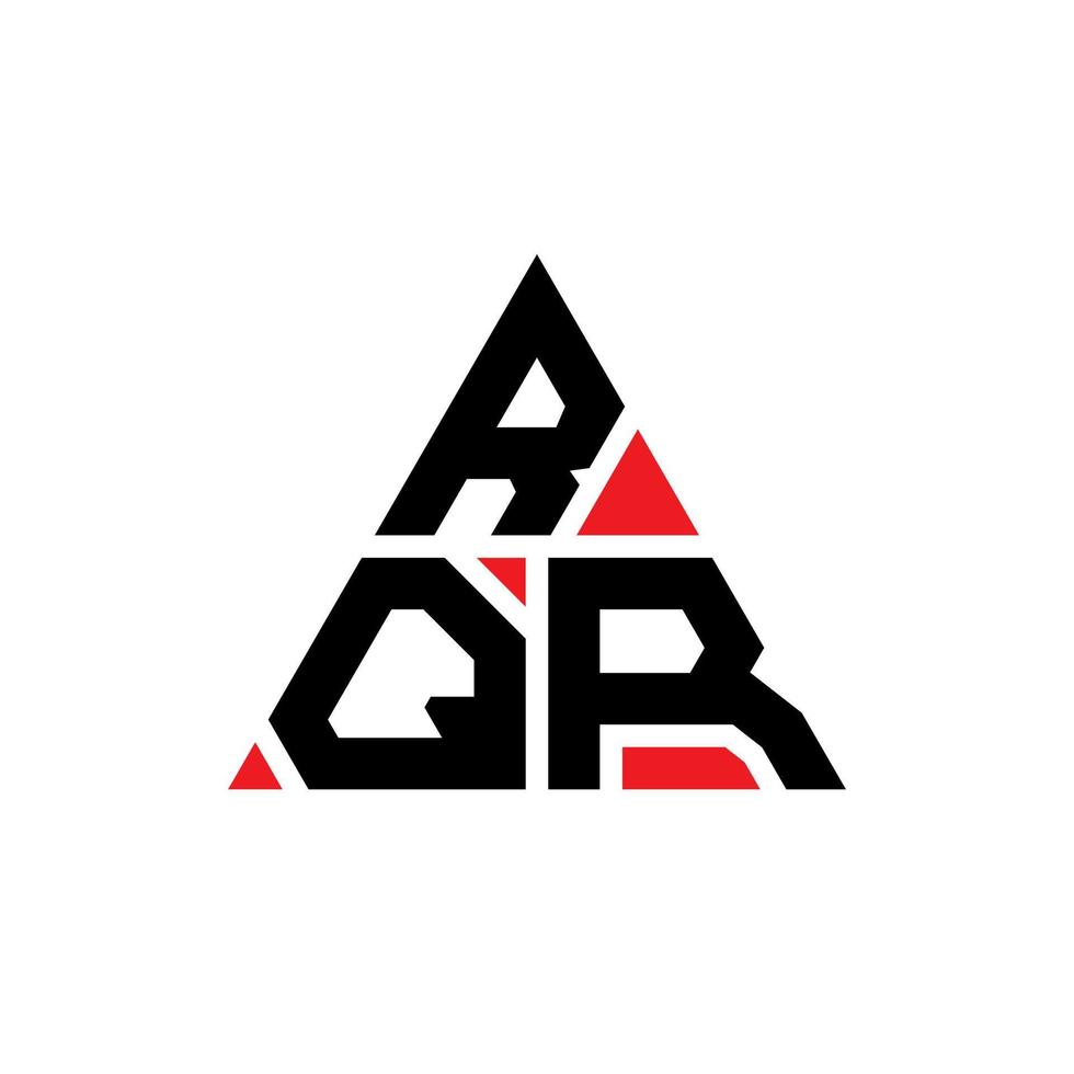 diseño de logotipo de letra triangular rqr con forma de triángulo. monograma de diseño del logotipo del triángulo rqr. plantilla de logotipo de vector de triángulo rqr con color rojo. logotipo triangular rqr logotipo simple, elegante y lujoso.