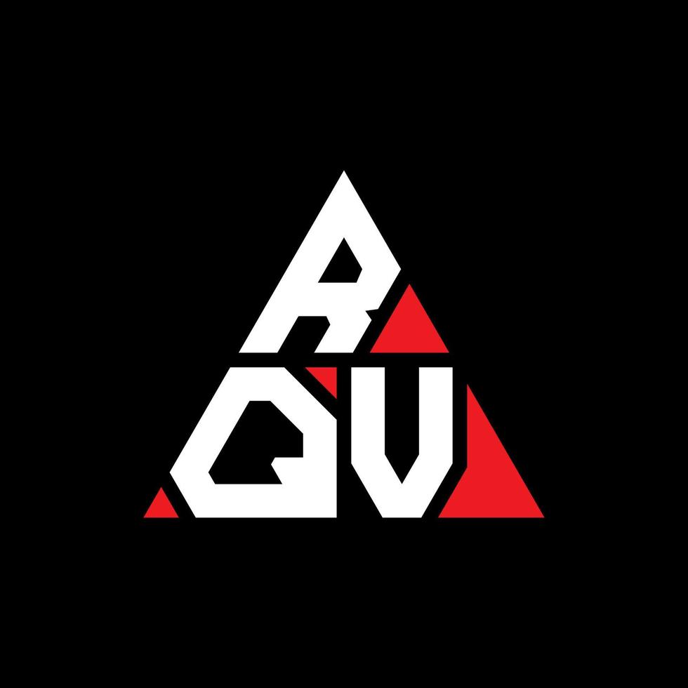 diseño de logotipo de letra triangular rqv con forma de triángulo. monograma de diseño de logotipo de triángulo rqv. plantilla de logotipo de vector de triángulo rqv con color rojo. logotipo triangular rqv logotipo simple, elegante y lujoso.