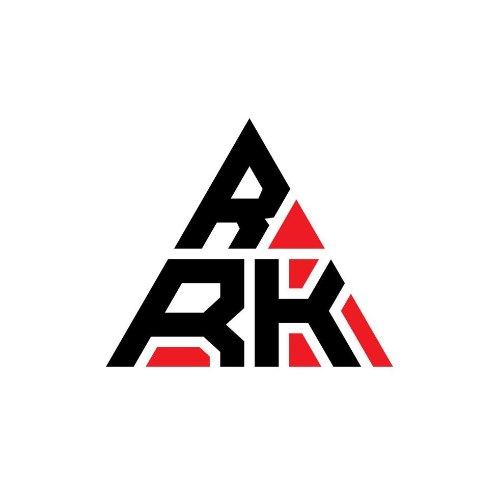 diseño de logotipo de letra de triángulo rrk con forma de triángulo. monograma de diseño de logotipo de triángulo rrk. plantilla de logotipo de vector de triángulo rrk con color rojo. logotipo triangular rrk logotipo simple, elegante y lujoso.