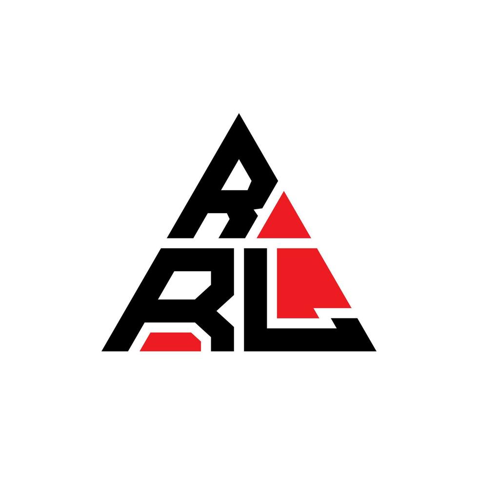 diseño de logotipo de letra de triángulo rrl con forma de triángulo. monograma de diseño de logotipo de triángulo rrl. plantilla de logotipo de vector de triángulo rrl con color rojo. logotipo triangular rrl logotipo simple, elegante y lujoso.