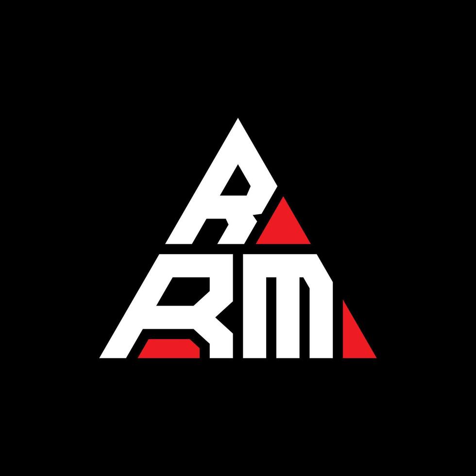 diseño de logotipo de letra triangular rrm con forma de triángulo. monograma de diseño de logotipo de triángulo rrm. plantilla de logotipo de vector de triángulo rrm con color rojo. logotipo triangular rrm logotipo simple, elegante y lujoso.