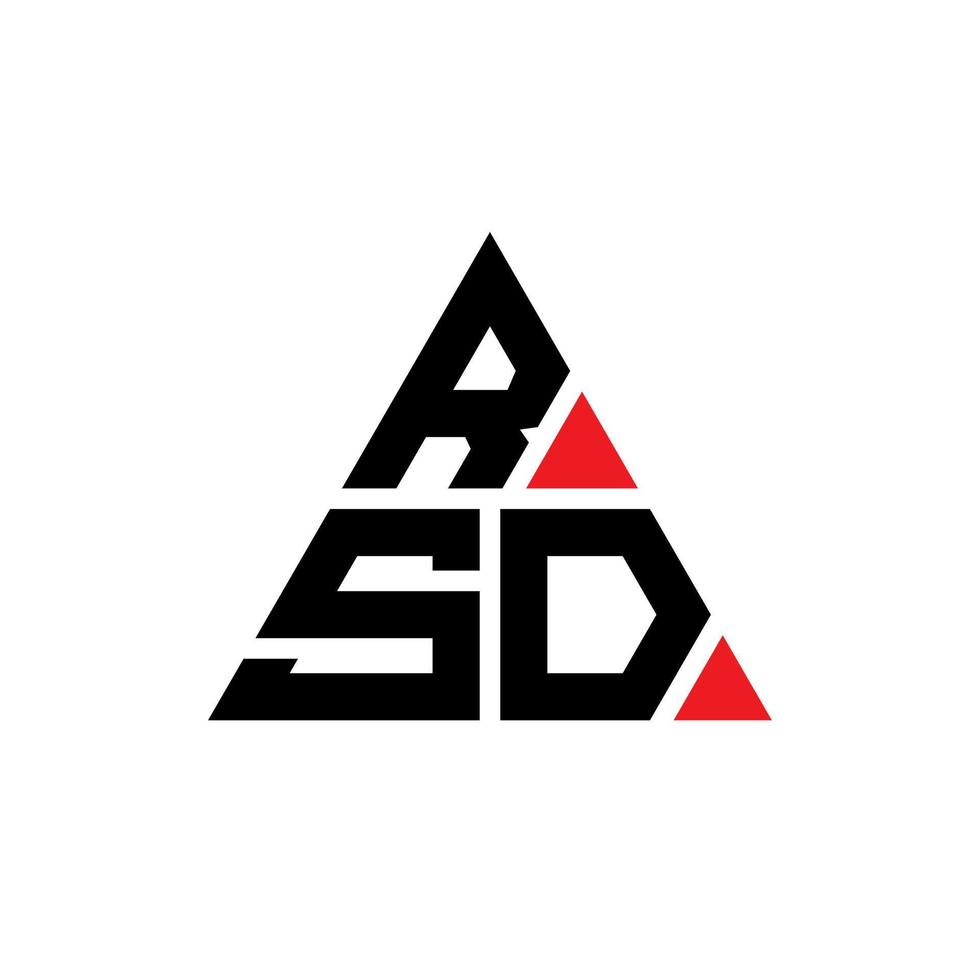 diseño de logotipo de letra triangular rsd con forma de triángulo. monograma de diseño de logotipo de triángulo rsd. plantilla de logotipo de vector de triángulo rsd con color rojo. logo triangular rsd logo simple, elegante y lujoso.