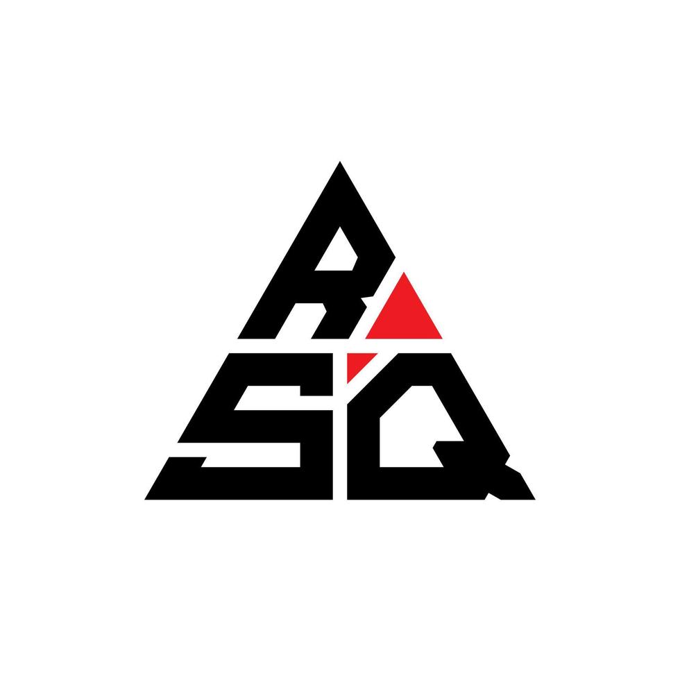 diseño de logotipo de letra triangular rsq con forma de triángulo. monograma de diseño de logotipo de triángulo rsq. plantilla de logotipo de vector de triángulo rsq con color rojo. logo triangular rsq logo simple, elegante y lujoso.