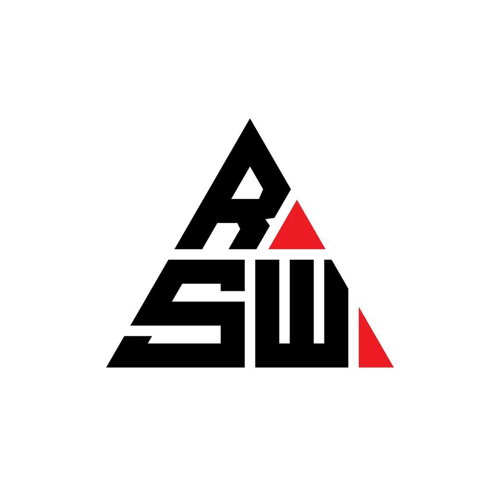 diseño de logotipo de letra triangular rsw con forma de triángulo. monograma de diseño de logotipo de triángulo rsw. plantilla de logotipo de vector de triángulo rsw con color rojo. logo triangular rsw logo simple, elegante y lujoso.