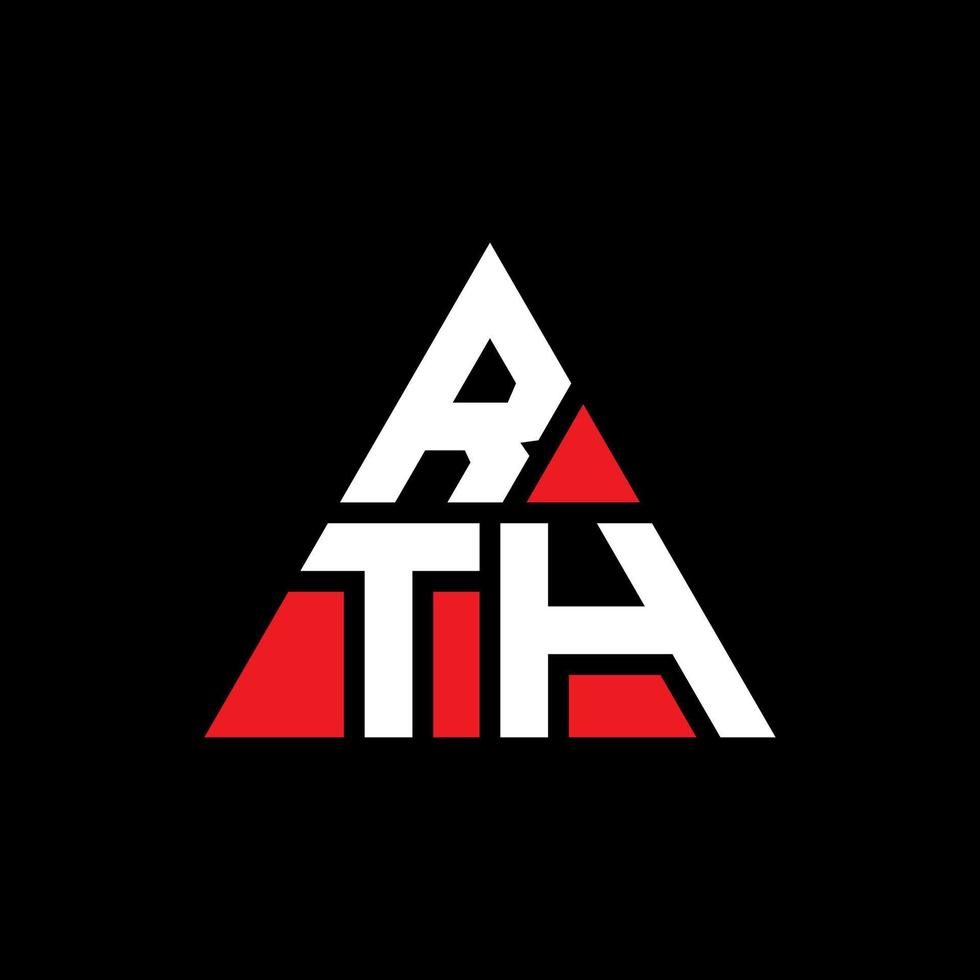 RTH triangle letter logo design with triangle shape. RTH triangle logo design monogram. RTH triangle vector logo template with red color. RTH triangular logo Simple, Elegant, and Luxurious Logo.