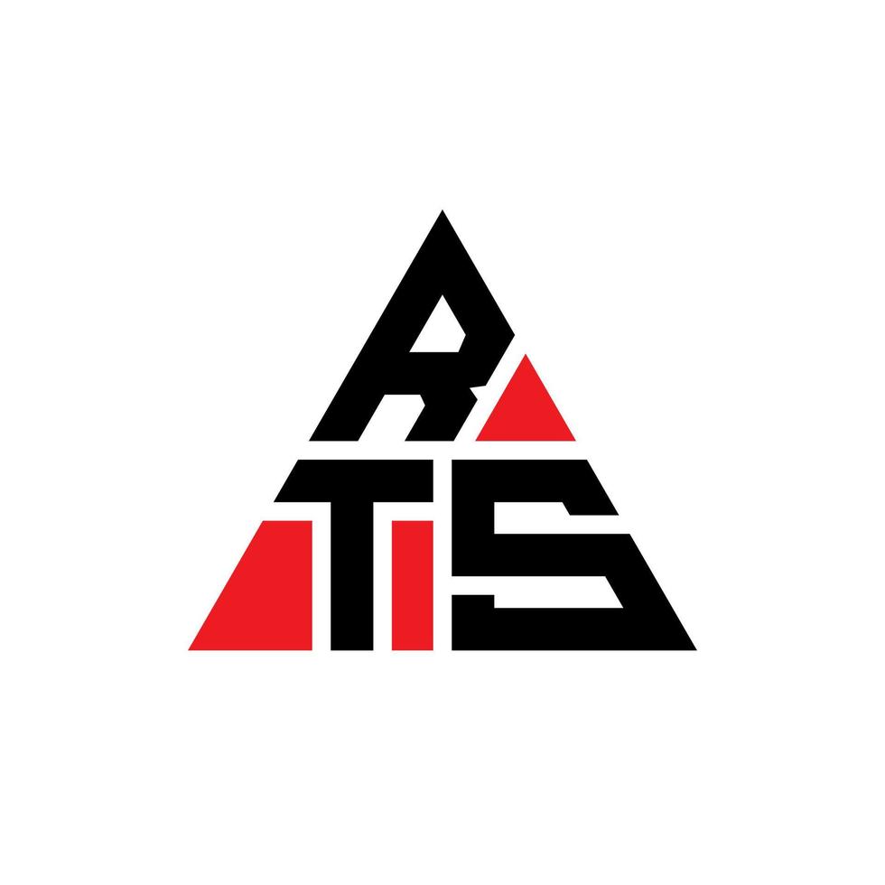 diseño de logotipo de letra triangular rts con forma de triángulo. monograma de diseño de logotipo de triángulo rts. plantilla de logotipo de vector de triángulo rts con color rojo. logo triangular rts logo simple, elegante y lujoso.