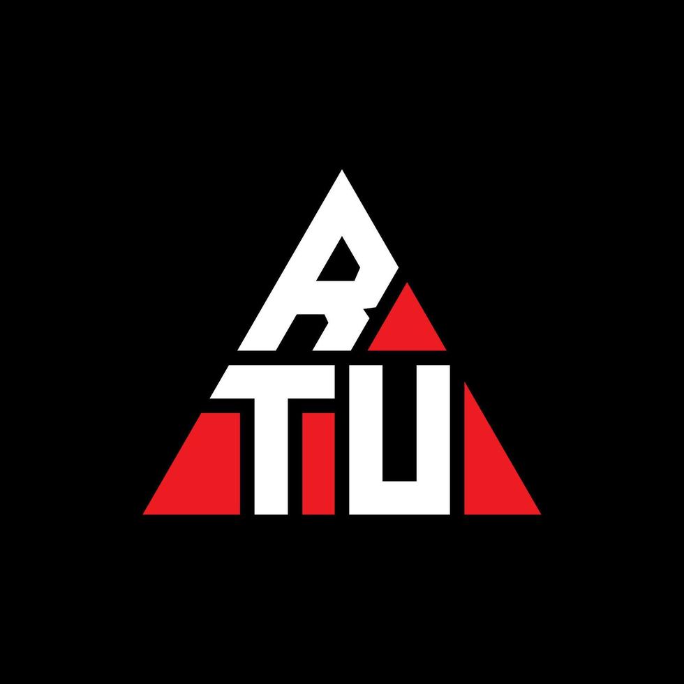 diseño de logotipo de letra triangular rtu con forma de triángulo. monograma de diseño de logotipo de triángulo rtu. plantilla de logotipo de vector de triángulo rtu con color rojo. logotipo triangular rtu logotipo simple, elegante y lujoso.