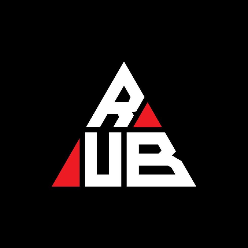 RUB triangle letter logo design with triangle shape. RUB triangle logo design monogram. RUB triangle vector logo template with red color. RUB triangular logo Simple, Elegant, and Luxurious Logo.
