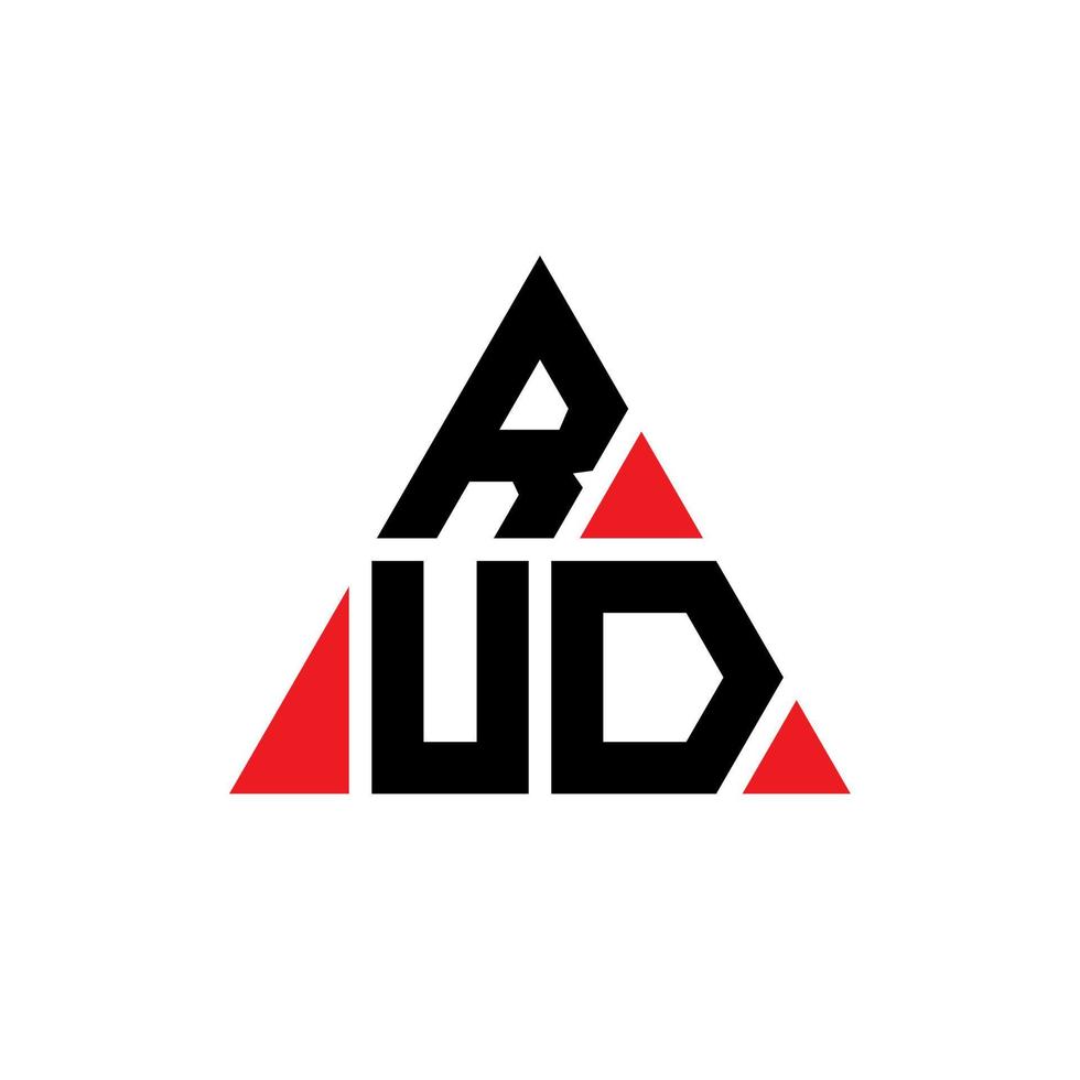 diseño de logotipo de letra de triángulo rud con forma de triángulo. monograma de diseño de logotipo de triángulo rud. plantilla de logotipo de vector de triángulo rud con color rojo. logotipo triangular rud logotipo simple, elegante y lujoso.