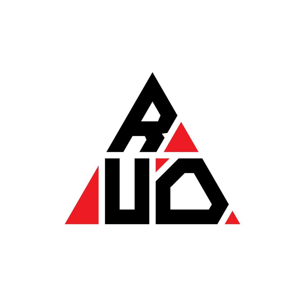diseño de logotipo de letra de triángulo ruo con forma de triángulo. monograma de diseño del logotipo del triángulo ruo. plantilla de logotipo de vector de triángulo ruo con color rojo. logotipo triangular ruo logotipo simple, elegante y lujoso.