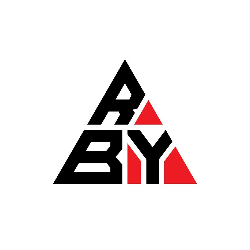 diseño de logotipo de letra de triángulo rby con forma de triángulo. monograma de diseño de logotipo de triángulo rby. plantilla de logotipo de vector de triángulo rby con color rojo. logotipo triangular rby logotipo simple, elegante y lujoso.
