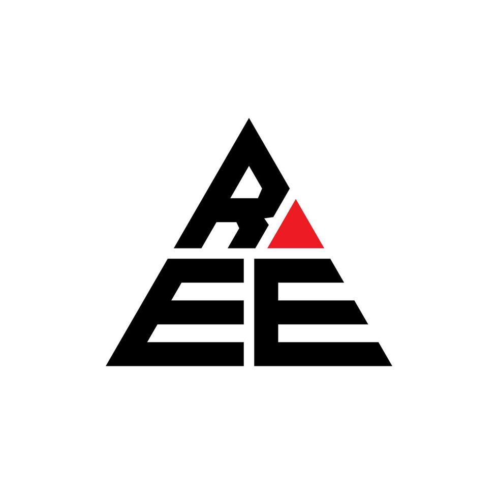 REE triangle letter logo design with triangle shape. REE triangle logo design monogram. REE triangle vector logo template with red color. REE triangular logo Simple, Elegant, and Luxurious Logo.