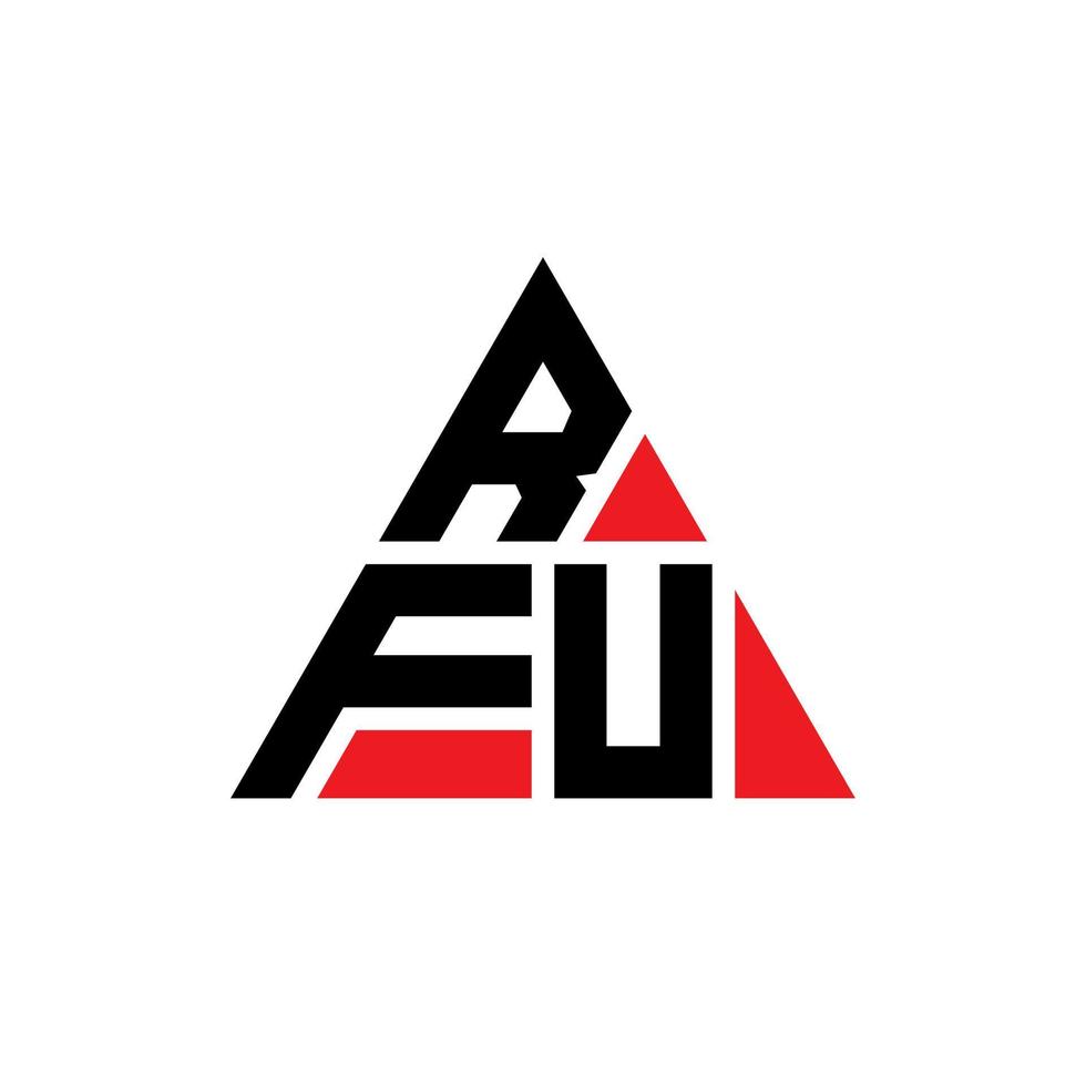 diseño de logotipo de letra triangular rfu con forma de triángulo. monograma de diseño de logotipo de triángulo rfu. plantilla de logotipo de vector de triángulo rfu con color rojo. logotipo triangular rfu logotipo simple, elegante y lujoso.
