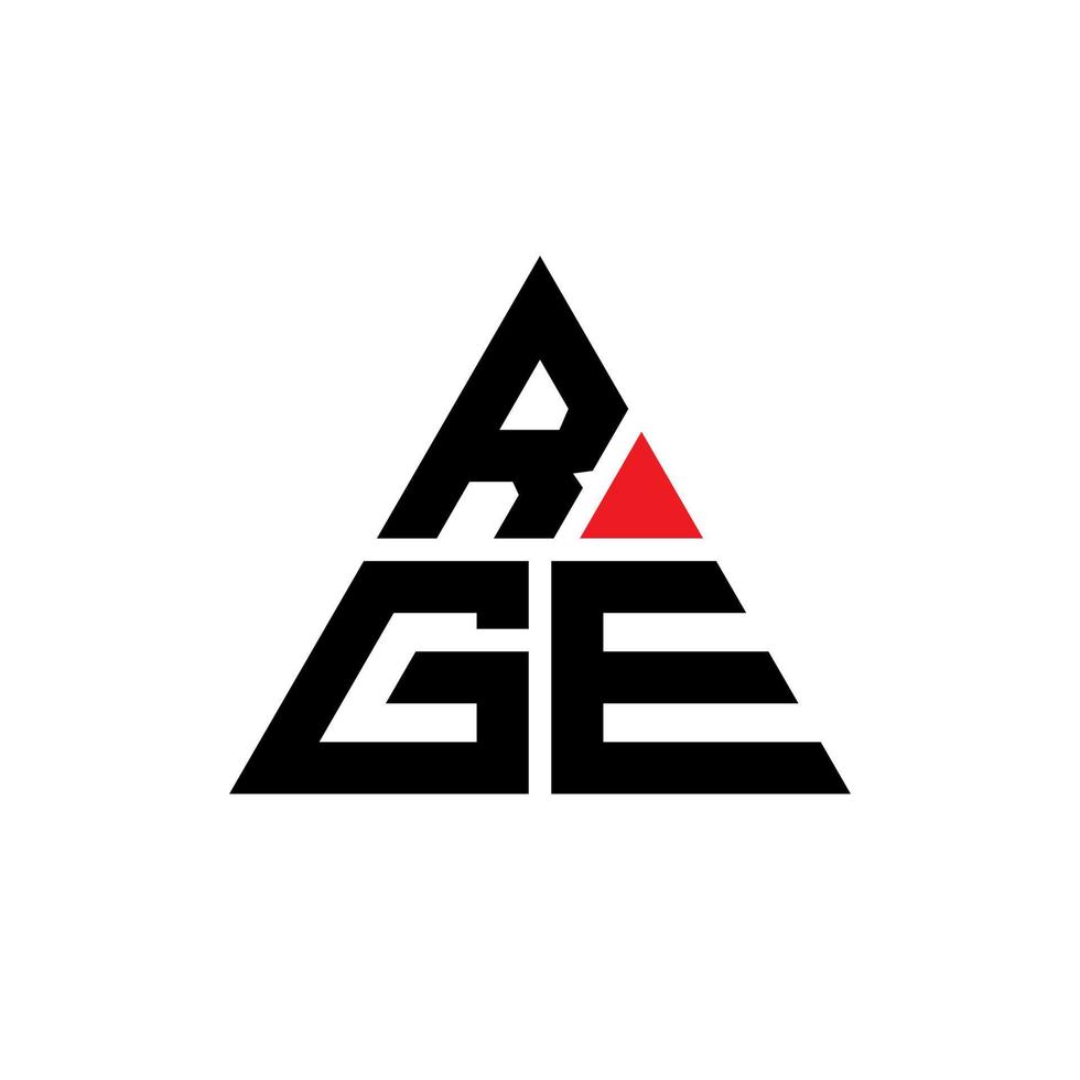 RGE triangle letter logo design with triangle shape. RGE triangle logo design monogram. RGE triangle vector logo template with red color. RGE triangular logo Simple, Elegant, and Luxurious Logo.