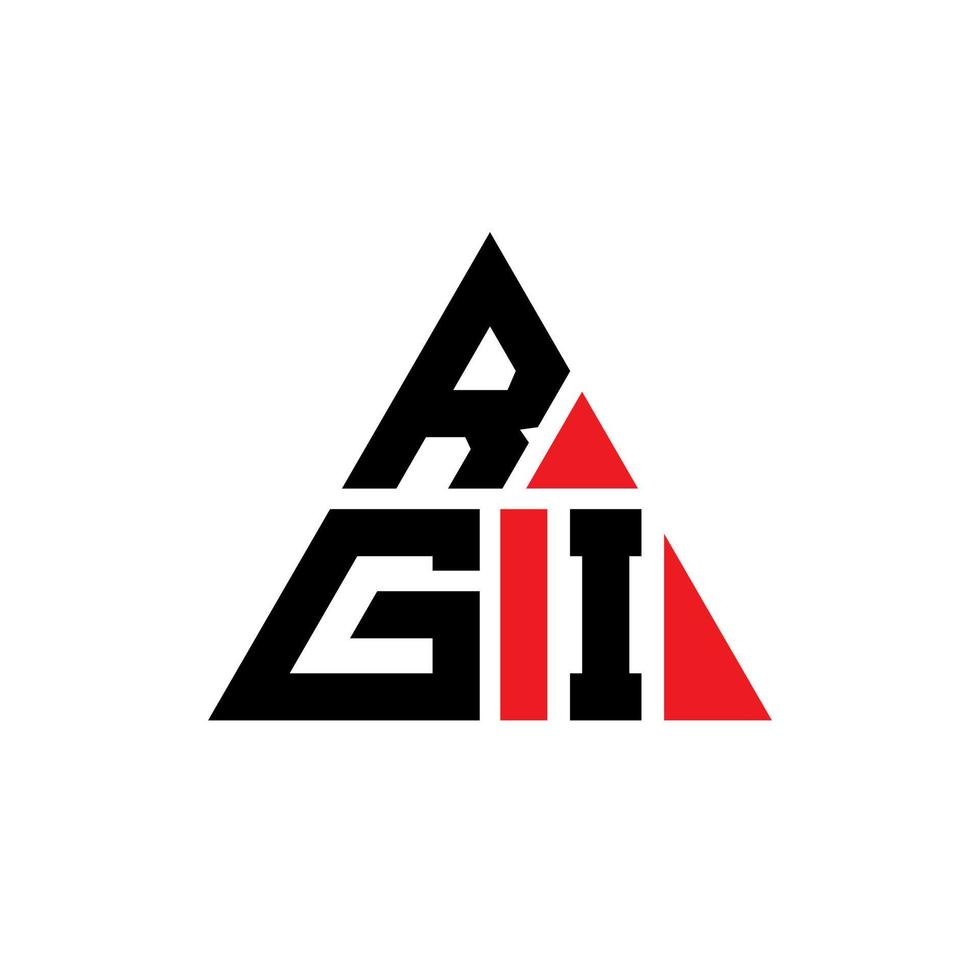 diseño de logotipo de letra triangular rgi con forma de triángulo. monograma de diseño de logotipo de triángulo rgi. plantilla de logotipo de vector de triángulo rgi con color rojo. logo triangular rgi logo simple, elegante y lujoso.