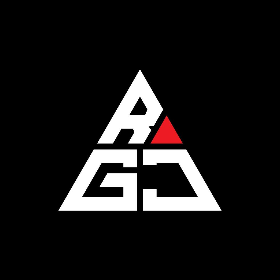 diseño de logotipo de letra triangular rgj con forma de triángulo. monograma de diseño de logotipo de triángulo rgj. plantilla de logotipo de vector de triángulo rgj con color rojo. logotipo triangular rgj logotipo simple, elegante y lujoso.