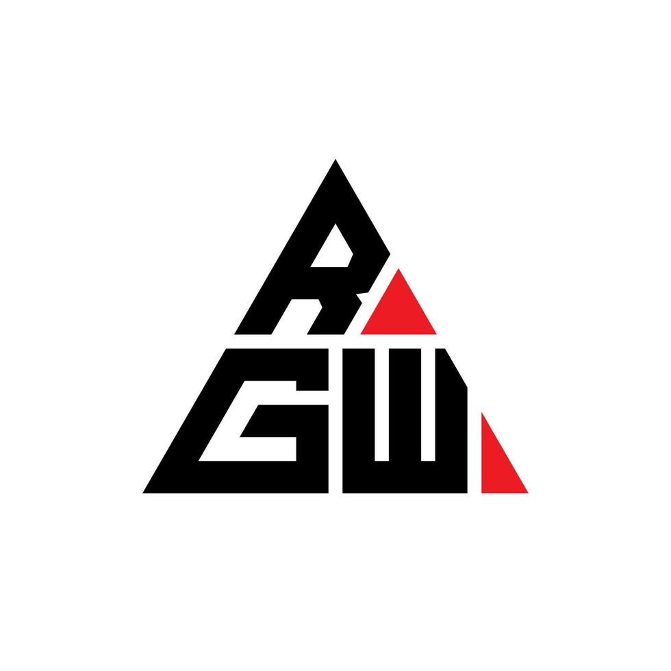 diseño de logotipo de letra triangular rgw con forma de triángulo. monograma de diseño de logotipo de triángulo rgw. plantilla de logotipo de vector de triángulo rgw con color rojo. logotipo triangular rgw logotipo simple, elegante y lujoso.