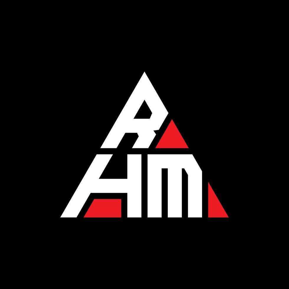 diseño de logotipo de letra de triángulo rhm con forma de triángulo. monograma de diseño de logotipo de triángulo rhm. plantilla de logotipo de vector de triángulo rhm con color rojo. logo triangular rhm logo simple, elegante y lujoso.