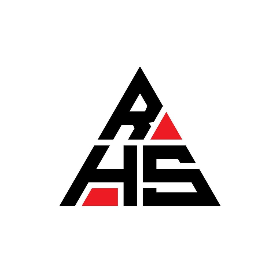 RHS triangle letter logo design with triangle shape. RHS triangle logo design monogram. RHS triangle vector logo template with red color. RHS triangular logo Simple, Elegant, and Luxurious Logo.