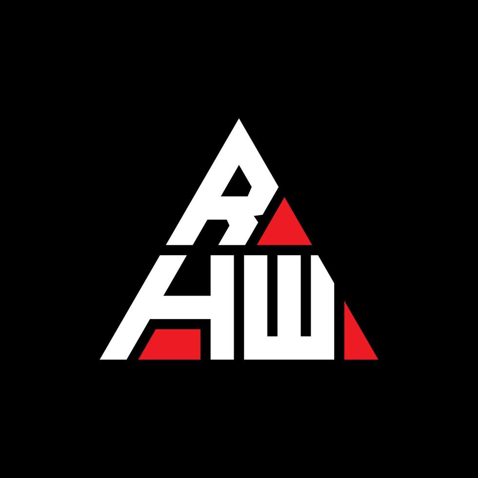 diseño de logotipo de letra triangular rhw con forma de triángulo. monograma de diseño de logotipo de triángulo rhw. plantilla de logotipo de vector de triángulo rhw con color rojo. logotipo triangular rhw logotipo simple, elegante y lujoso.