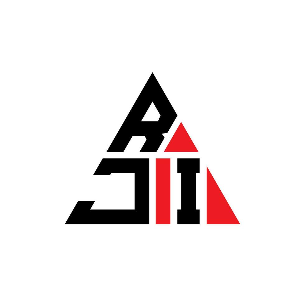 diseño de logotipo de letra triangular rji con forma de triángulo. monograma de diseño del logotipo del triángulo rji. plantilla de logotipo de vector de triángulo rji con color rojo. logotipo triangular rji logotipo simple, elegante y lujoso.