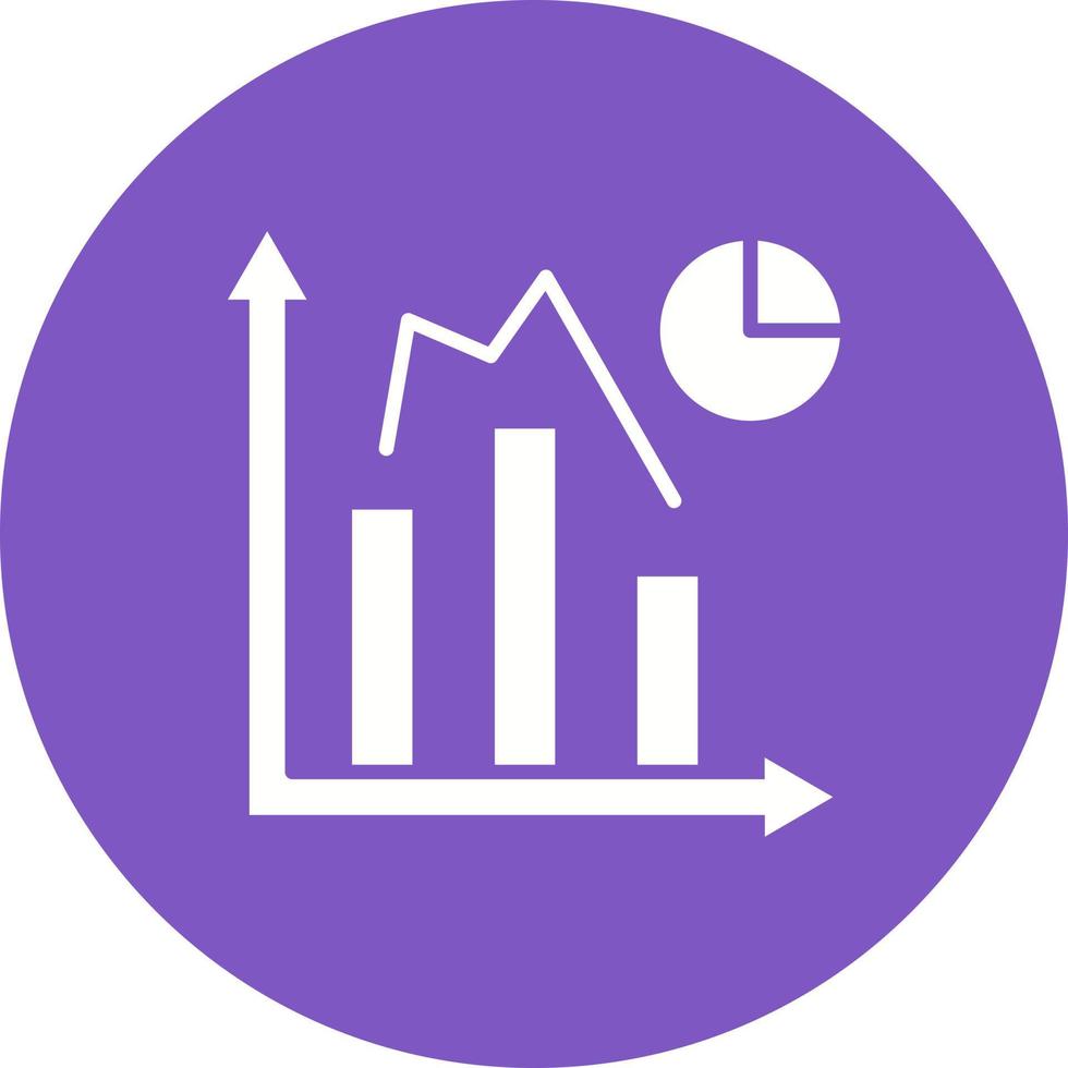 Bar Graph Glyph Circle Background Icon vector