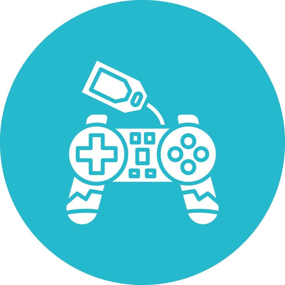 icono de fondo de círculo de glifo de venta de gamepad vector