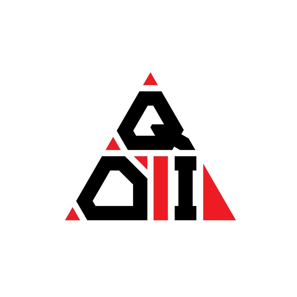 diseño de logotipo de letra triangular qoi con forma de triángulo. monograma de diseño del logotipo del triángulo qoi. plantilla de logotipo de vector de triángulo qoi con color rojo. logotipo triangular qoi logotipo simple, elegante y lujoso.