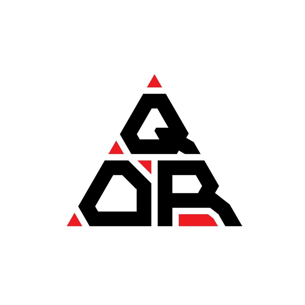 qor diseño de logotipo de letra triangular con forma de triángulo. monograma de diseño de logotipo triangular qor. plantilla de logotipo de vector de triángulo qor con color rojo. logotipo qor triangular logotipo simple, elegante y lujoso.