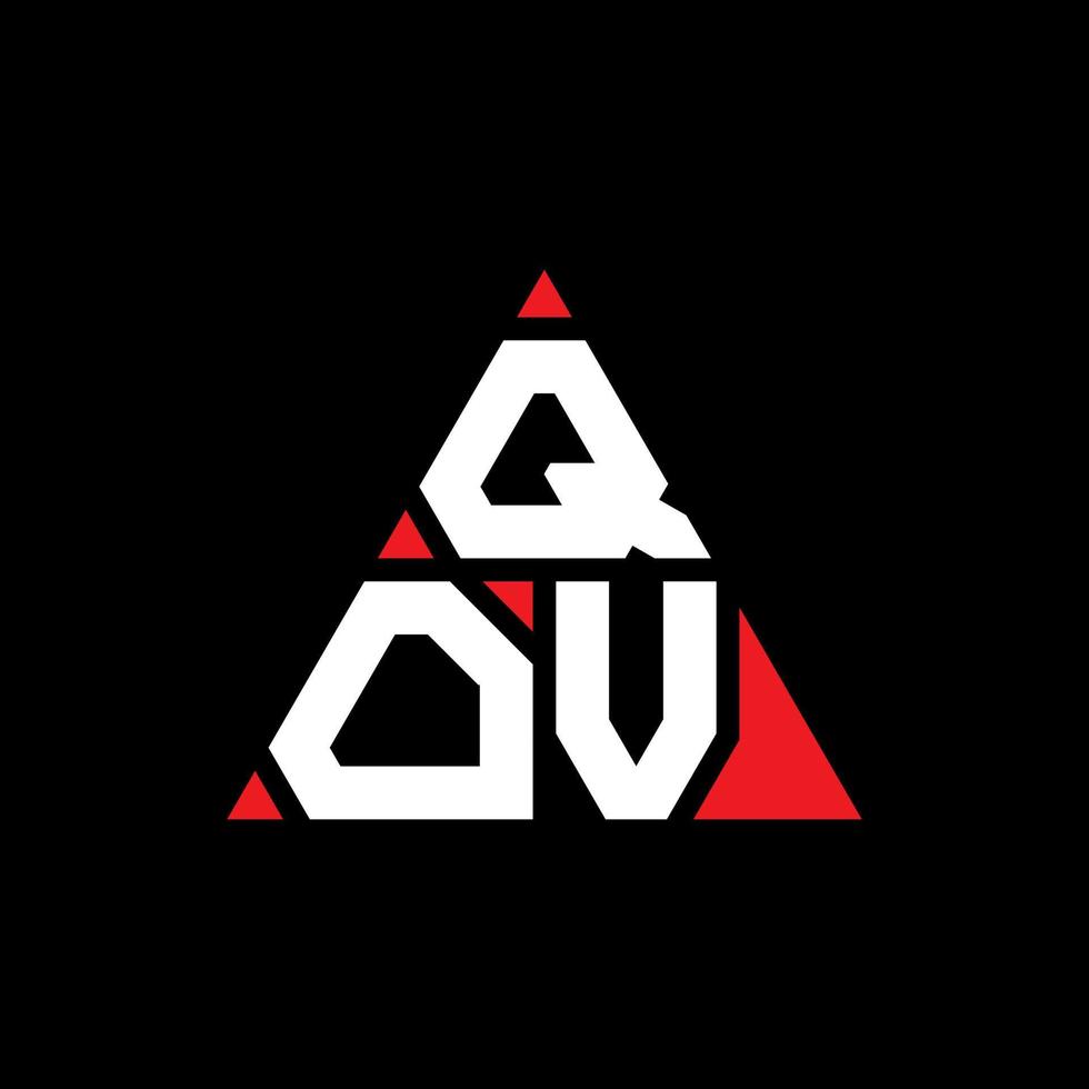 diseño de logotipo de letra triangular qov con forma de triángulo. monograma de diseño de logotipo de triángulo qov. plantilla de logotipo de vector de triángulo qov con color rojo. logotipo triangular qov logotipo simple, elegante y lujoso.