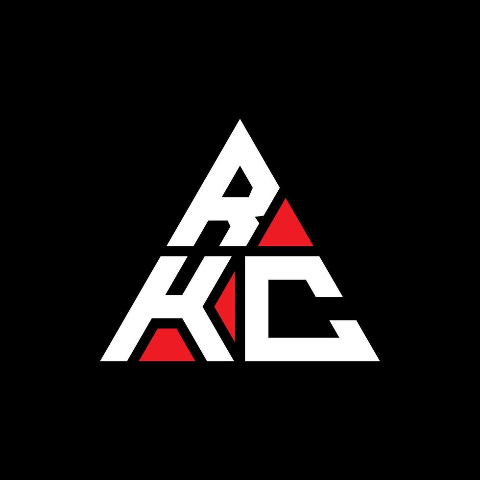 RKC triangle letter logo design with triangle shape. RKC triangle logo design monogram. RKC triangle vector logo template with red color. RKC triangular logo Simple, Elegant, and Luxurious Logo.