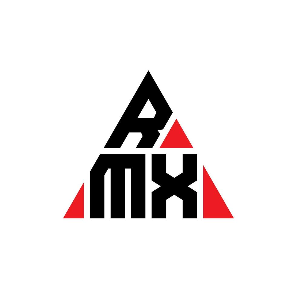 RMX triangle letter logo design with triangle shape. RMX triangle logo design monogram. RMX triangle vector logo template with red color. RMX triangular logo Simple, Elegant, and Luxurious Logo.