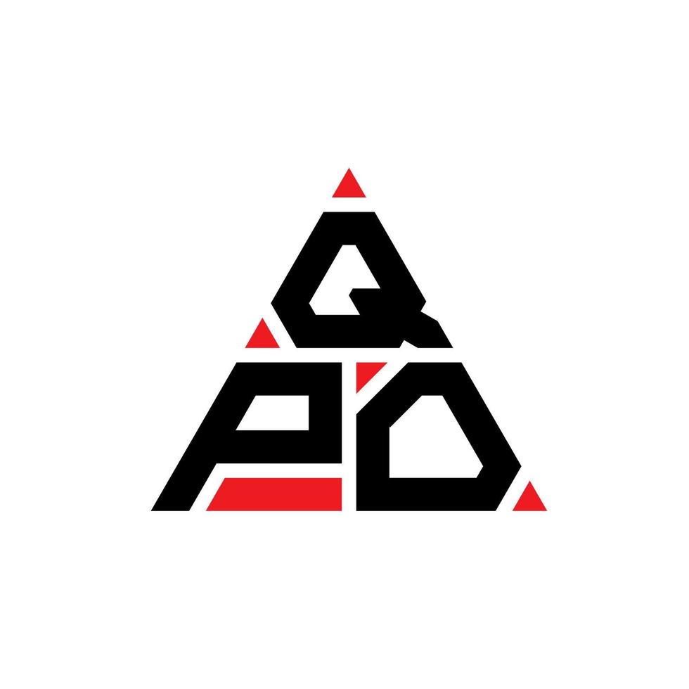 diseño de logotipo de letra triangular qpo con forma de triángulo. monograma de diseño de logotipo de triángulo qpo. plantilla de logotipo de vector de triángulo qpo con color rojo. logotipo triangular qpo logotipo simple, elegante y lujoso.