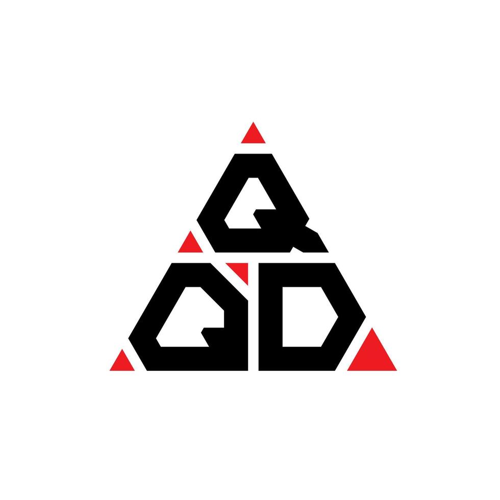 QQD triangle letter logo design with triangle shape. QQD triangle logo design monogram. QQD triangle vector logo template with red color. QQD triangular logo Simple, Elegant, and Luxurious Logo.