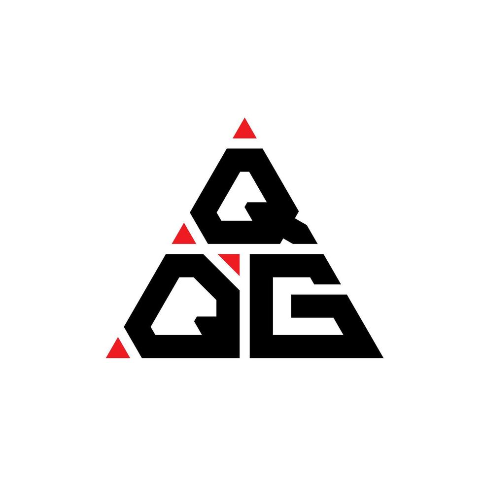 QQG triangle letter logo design with triangle shape. QQG triangle logo design monogram. QQG triangle vector logo template with red color. QQG triangular logo Simple, Elegant, and Luxurious Logo.