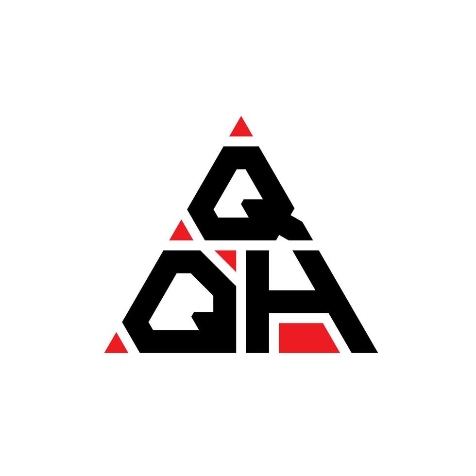 QQH triangle letter logo design with triangle shape. QQH triangle logo design monogram. QQH triangle vector logo template with red color. QQH triangular logo Simple, Elegant, and Luxurious Logo.