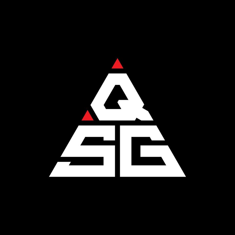 QSG triangle letter logo design with triangle shape. QSG triangle logo design monogram. QSG triangle vector logo template with red color. QSG triangular logo Simple, Elegant, and Luxurious Logo.