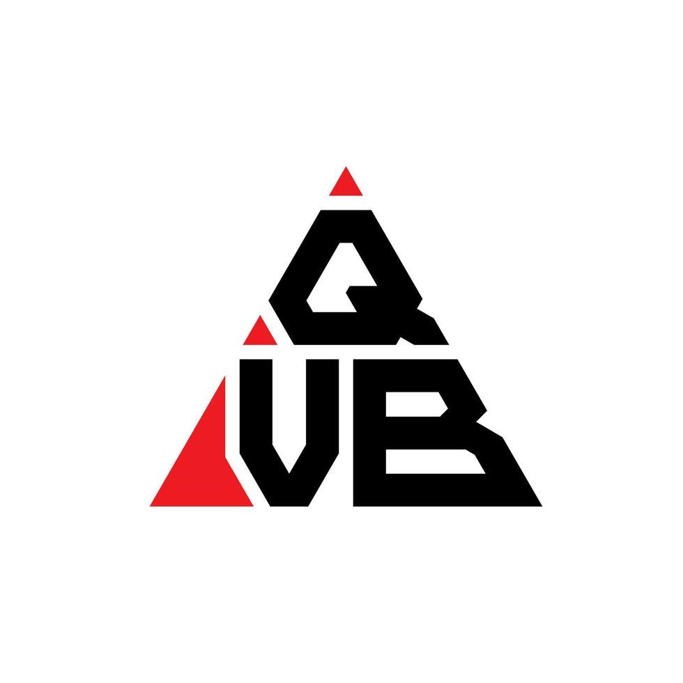 QVB triangle letter logo design with triangle shape. QVB triangle logo design monogram. QVB triangle vector logo template with red color. QVB triangular logo Simple, Elegant, and Luxurious Logo.