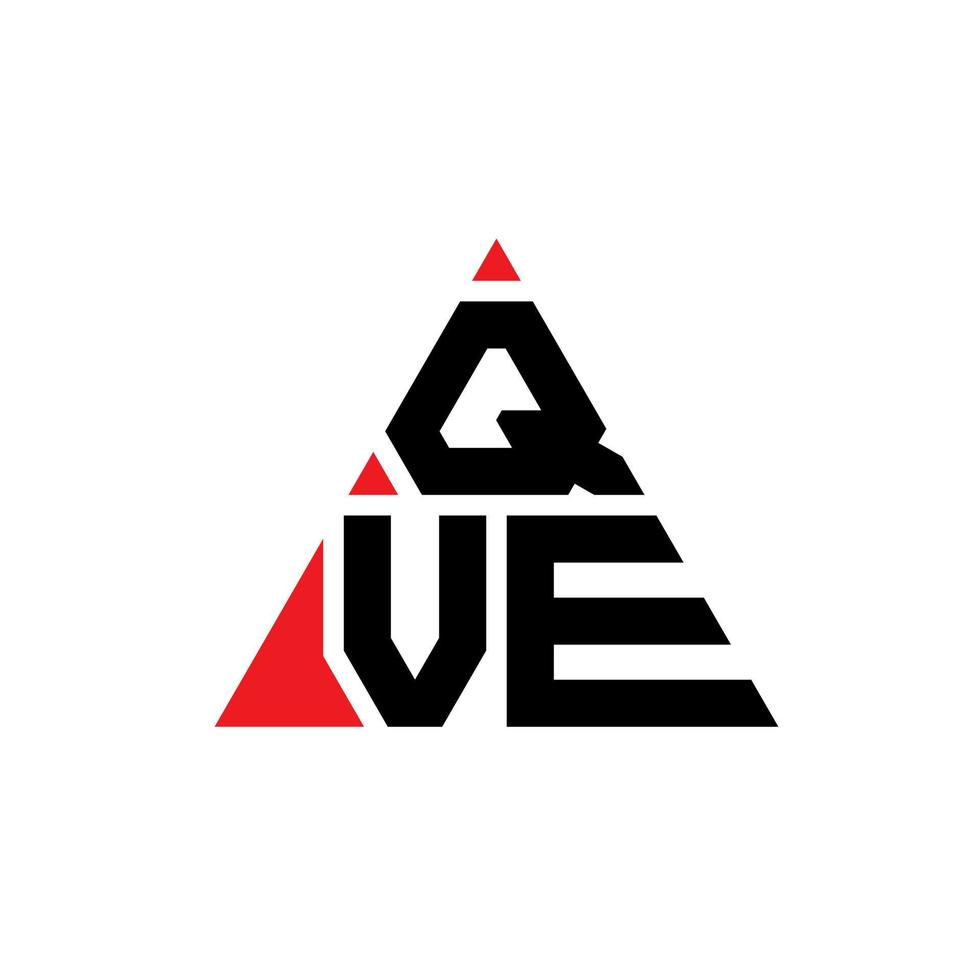 qve diseño de logotipo de letra triangular con forma de triángulo. monograma de diseño de logotipo de triángulo qve. plantilla de logotipo de vector de triángulo qve con color rojo. logotipo triangular qve logotipo simple, elegante y lujoso.