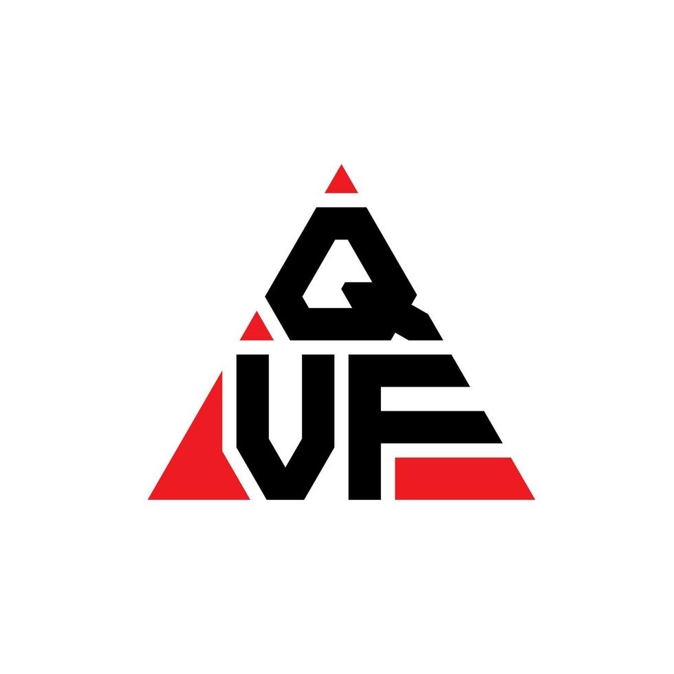 diseño de logotipo de letra triangular qvf con forma de triángulo. monograma de diseño de logotipo de triángulo qvf. plantilla de logotipo de vector de triángulo qvf con color rojo. logotipo triangular qvf logotipo simple, elegante y lujoso.