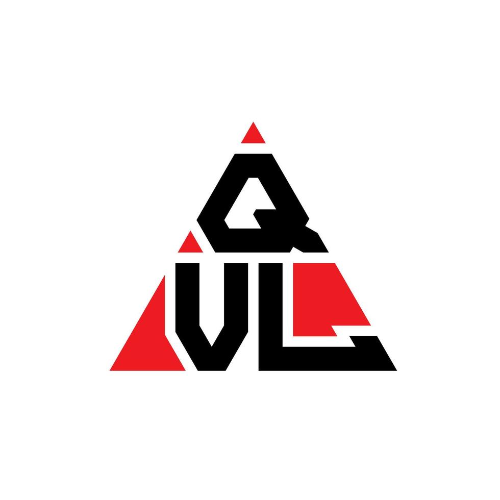 diseño de logotipo de letra triangular qvl con forma de triángulo. monograma de diseño de logotipo de triángulo qvl. plantilla de logotipo de vector de triángulo qvl con color rojo. logotipo triangular qvl logotipo simple, elegante y lujoso.