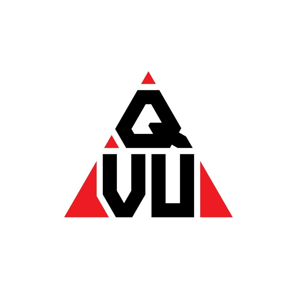 diseño de logotipo de letra triangular qvu con forma de triángulo. monograma de diseño del logotipo del triángulo qvu. plantilla de logotipo de vector de triángulo qvu con color rojo. logotipo triangular qvu logotipo simple, elegante y lujoso.