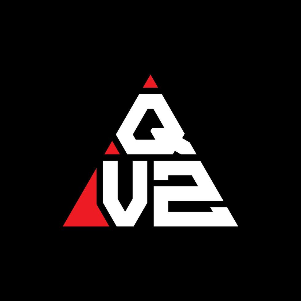 QVZ triangle letter logo design with triangle shape. QVZ triangle logo design monogram. QVZ triangle vector logo template with red color. QVZ triangular logo Simple, Elegant, and Luxurious Logo.
