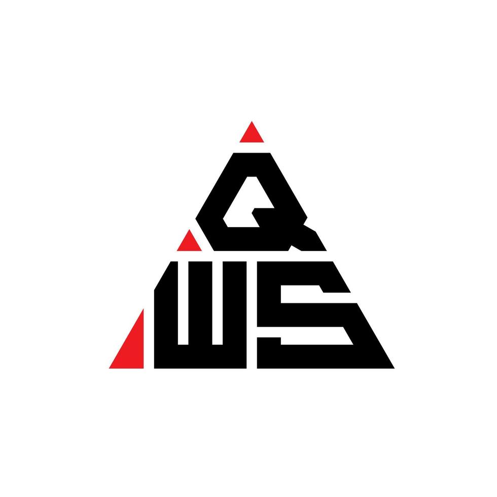 QWS triangle letter logo design with triangle shape. QWS triangle logo design monogram. QWS triangle vector logo template with red color. QWS triangular logo Simple, Elegant, and Luxurious Logo.