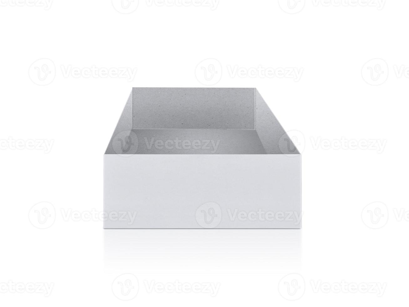 blank packaging white cardboard box isolated on white background ready for packaging design photo