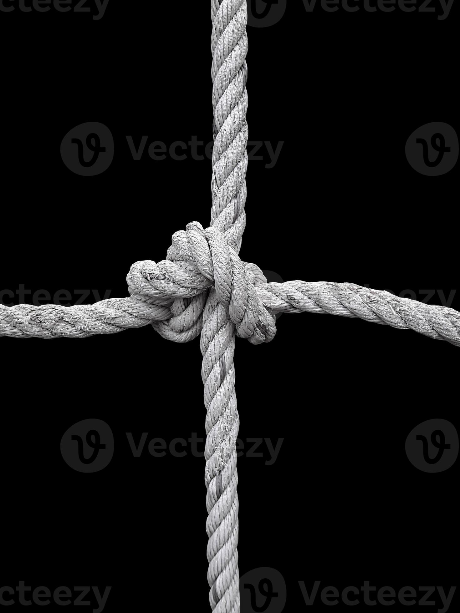 Rope knot on black background. Concept for unity 9050389 Stock Photo at  Vecteezy