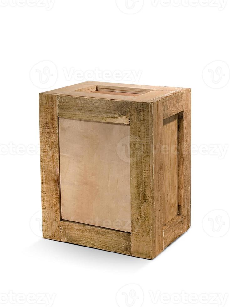 wooden box Isolated on White Background photo