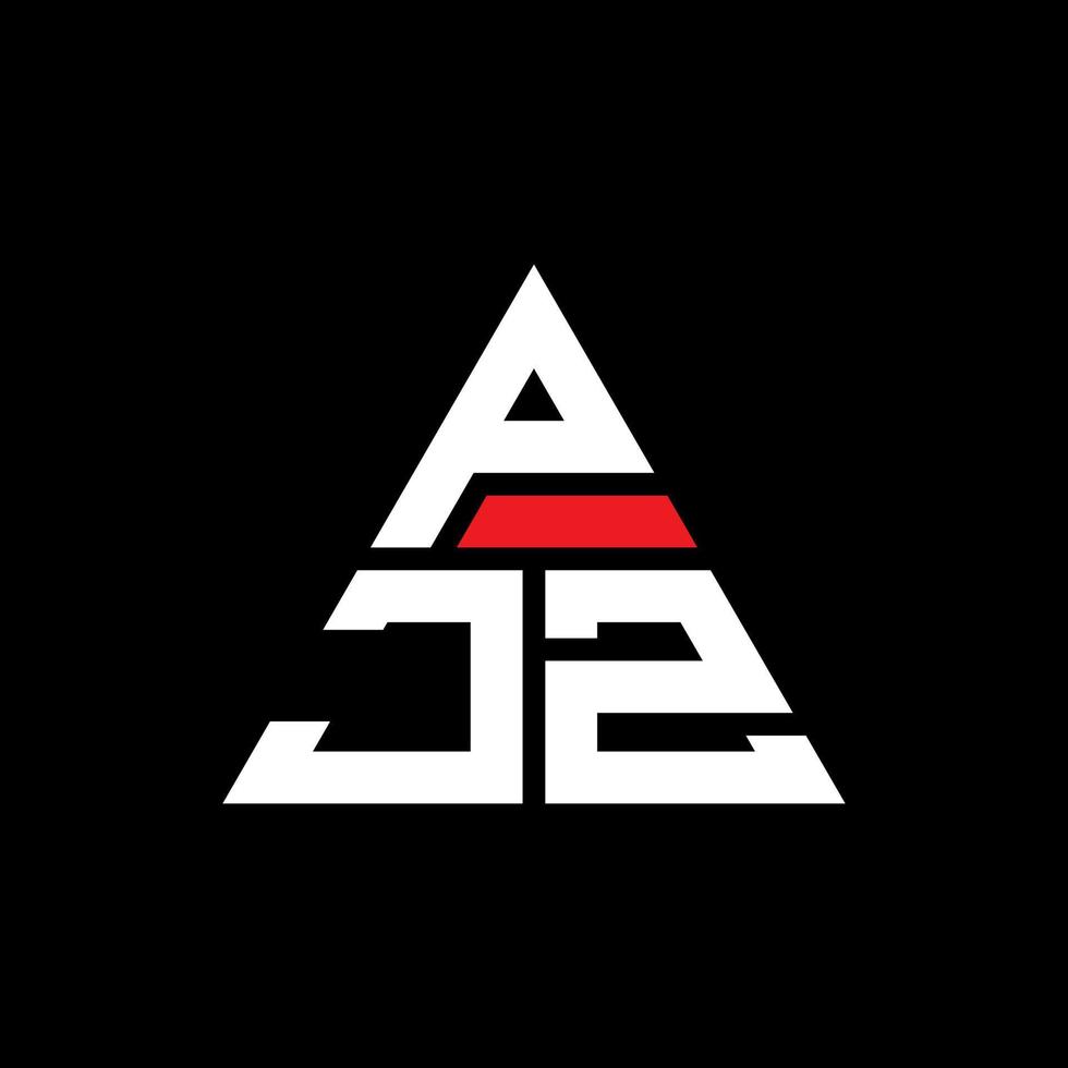diseño de logotipo de letra triangular pjz con forma de triángulo. monograma de diseño del logotipo del triángulo pjz. plantilla de logotipo de vector de triángulo pjz con color rojo. logotipo triangular pjz logotipo simple, elegante y lujoso.