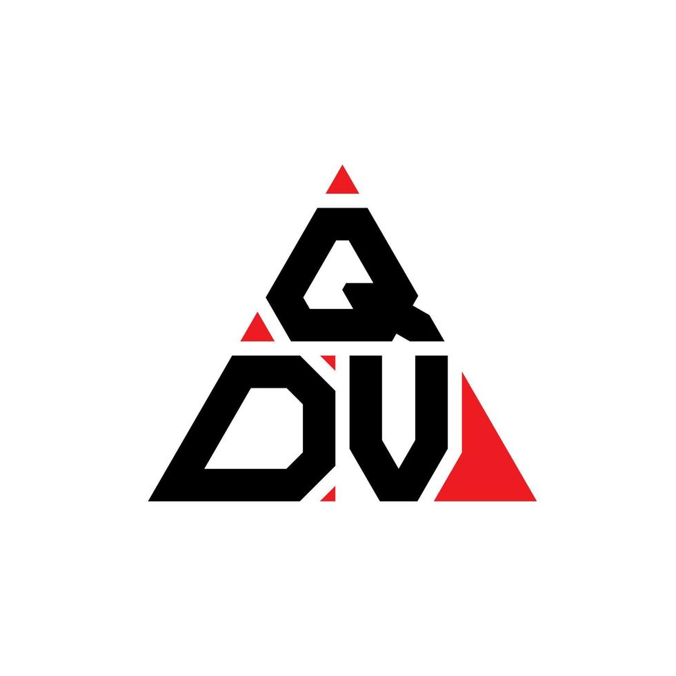 diseño de logotipo de letra triangular qdv con forma de triángulo. monograma de diseño de logotipo de triángulo qdv. plantilla de logotipo de vector de triángulo qdv con color rojo. logotipo triangular qdv logotipo simple, elegante y lujoso.