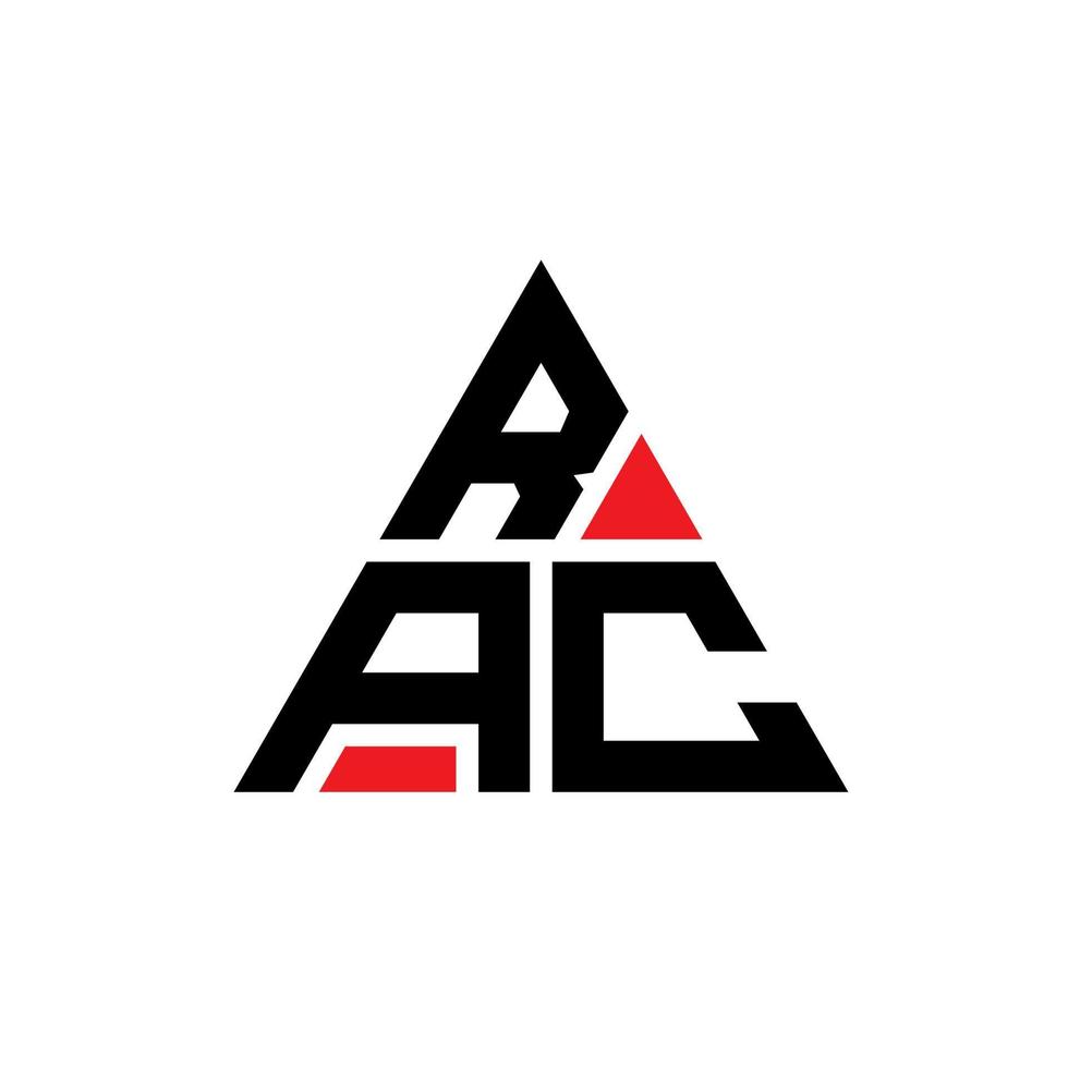 diseño de logotipo de letra de triángulo rac con forma de triángulo. monograma de diseño de logotipo de triángulo rac. plantilla de logotipo de vector de triángulo rac con color rojo. logotipo triangular rac logotipo simple, elegante y lujoso.